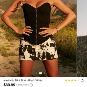 Fashion Nova Black and White Mini Skirt